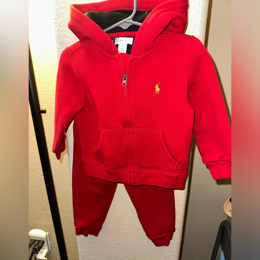 Ralph Lauren Fleece Full-Zip Hoodie & Pant Set